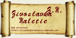 Živoslavka Maletić vizit kartica